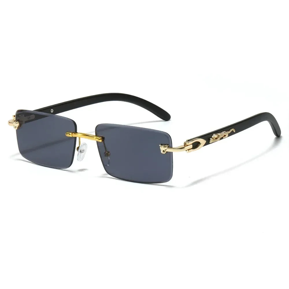 Trendy Rimless Sunglasses for Men Women Fashion Frameless Rectangle Sun Glasses Retro Shades Summer Traveling Eyewear UV400