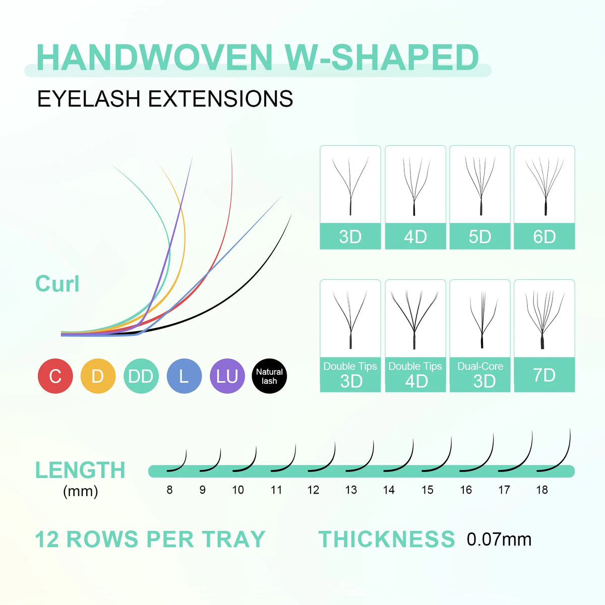 NAGARAKU Automatic Flowering W Shape Bloom 3D 4D 5D 6D 7D 8D Premade Fans Speed Eyelash Extensions Natural Soft Light Full Dense