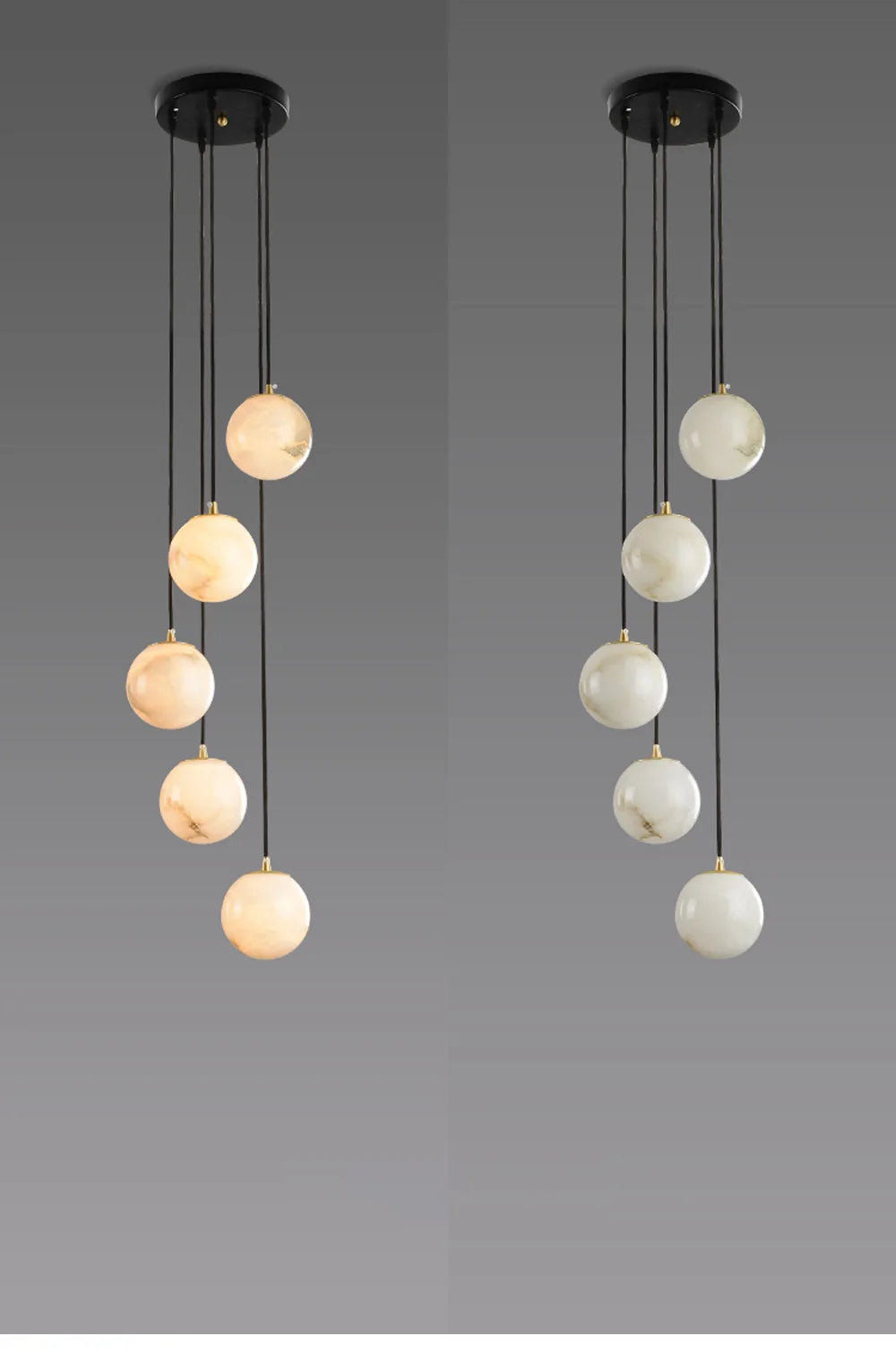 2026 New Modern Staircase Decor Lighting Luxury Marble Chandeliers Duplex Villa Loft Dining Room Hall Living Room Pendant Lights