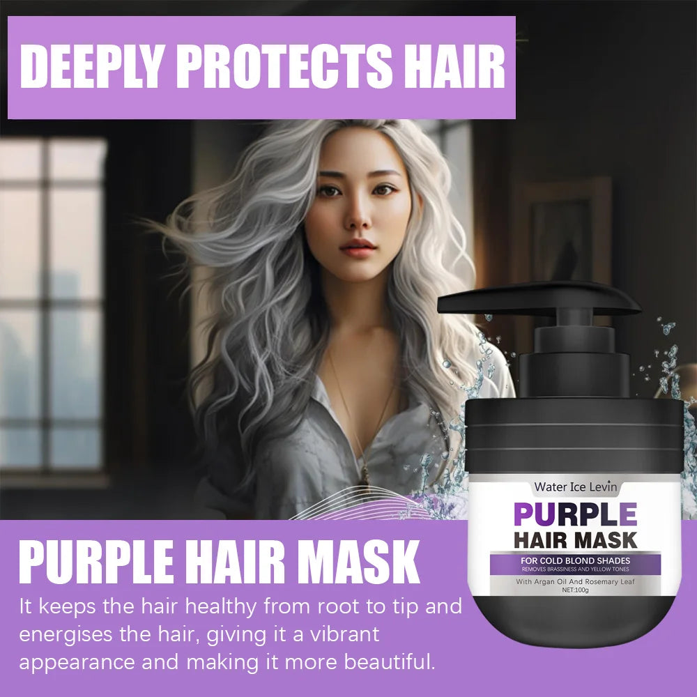 Purple Keratin Hair Mask Repairing For Hair Damaged Maltreated Moisturizing Nourishing Repairing Hair Mask Hair Care Conditioner