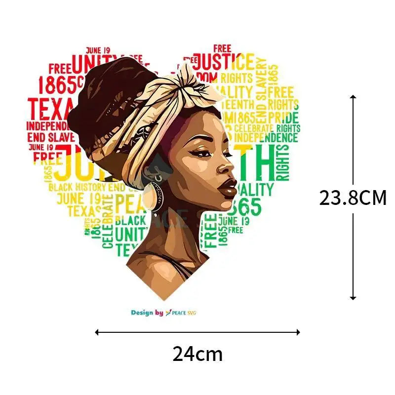 Fashionable Black Girl Heat Transfer Printed Stickers DIY Women's T-shirt Sweatshirt Decoration Heat Transfer Personalized Print
