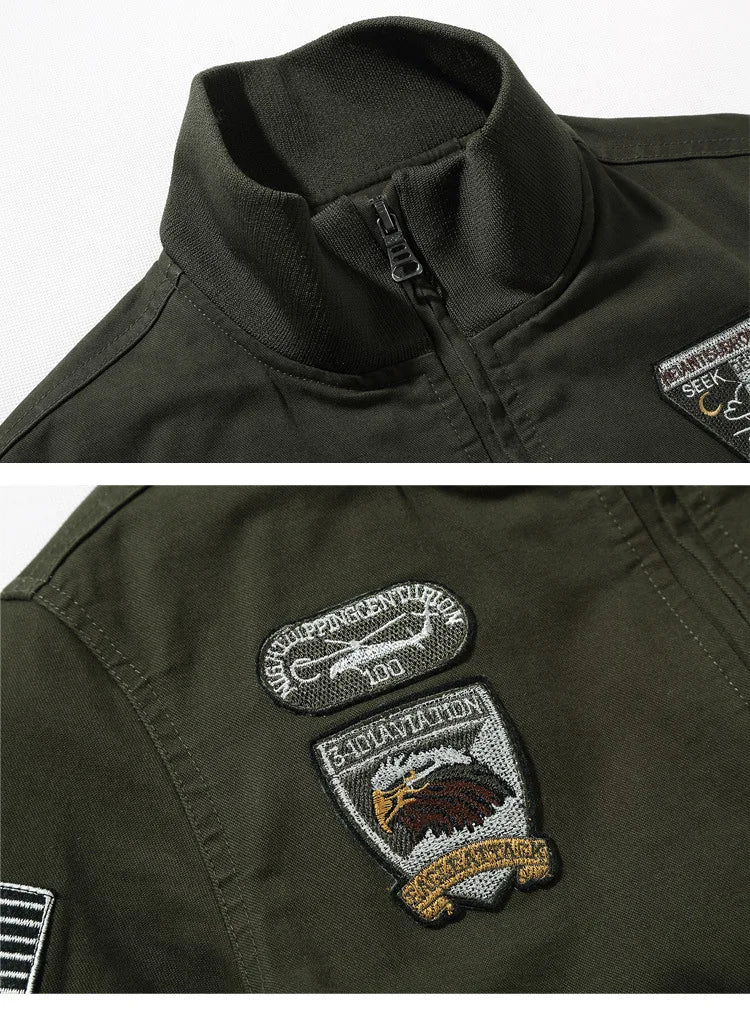Fashion Men Slim Bomber Jackets Trendy Air Flight Jaquetas Casual Coats Quality Male Cotton Stand Collar Outerwear Coats 4XL