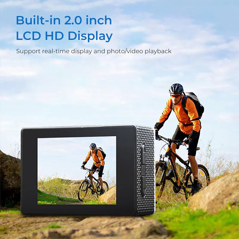Underwater Waterproof Sports Camera Multifunctional Outdoor Riding Sports DV Skiing Diving Action Camera Video Camera For Helmet