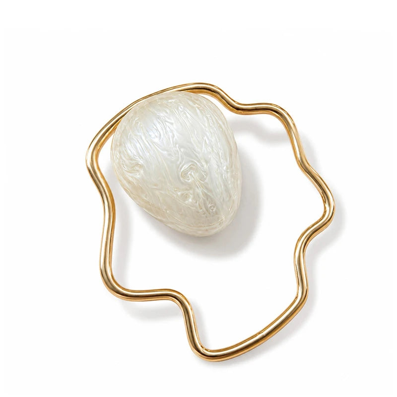 Egg Shape Acrylic Iron Box Handbag,Women Irregular Metal Frame Evening Bag,Luxury Wedding Elegant Party White Clutch Purse