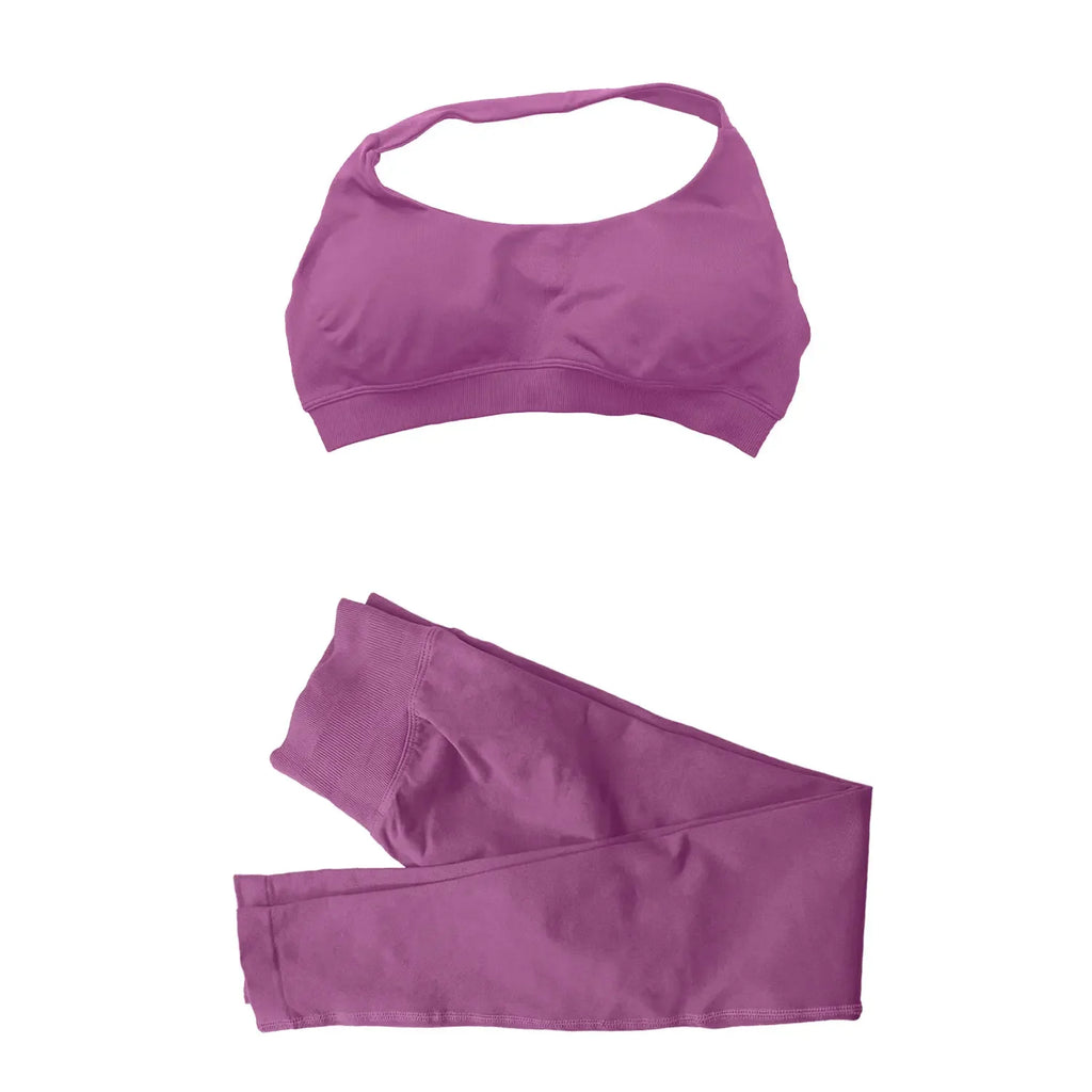 NCLAGEN Women Sportwear 2 Piece Yoga Set Sports Bra and Leggings Seamless Suit Fitness Clothing Gym Workout Speed Activewear