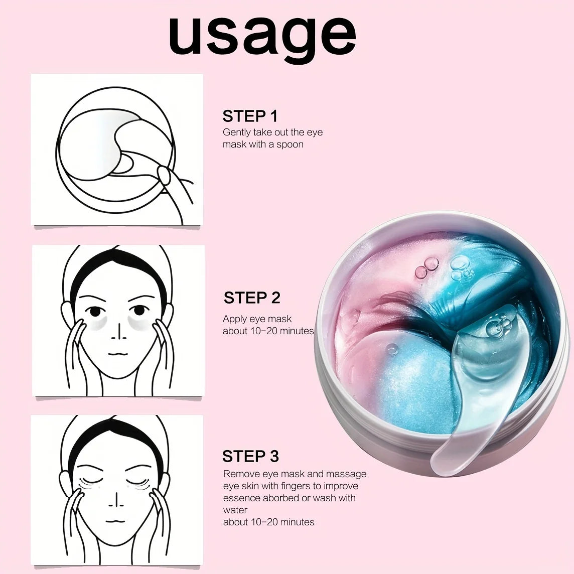 60 Pieces (30 Pairs) of Hydrating Eye Masks, Nourishing and Moisturizing the Skin Around the Eyes, Making the Skin Around the Eyes Smooth and Soft, Exquisite Eye Masks with a Two-Tone Design