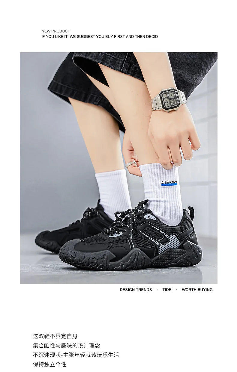 Men's 2026 Summer New Breathable Hiking Sneakers Anti-Slip Wear-Resistant Outdoor Casual Daily Streetwear Footwear in 3 Colors