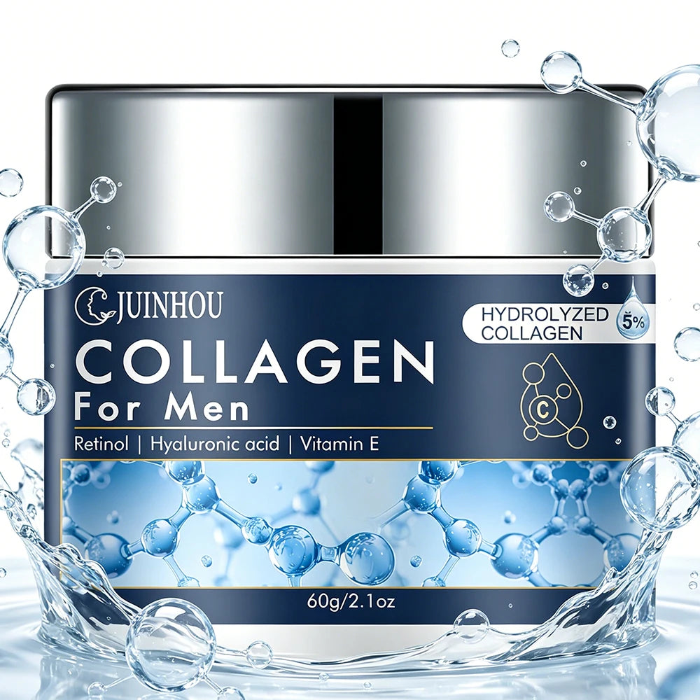 JUINHOU Men's Daily Anti-aging Hydration Face Cream Collagen Retinol Moisturizing Oil Control Firming Skin Refreshing Non-Greasy
