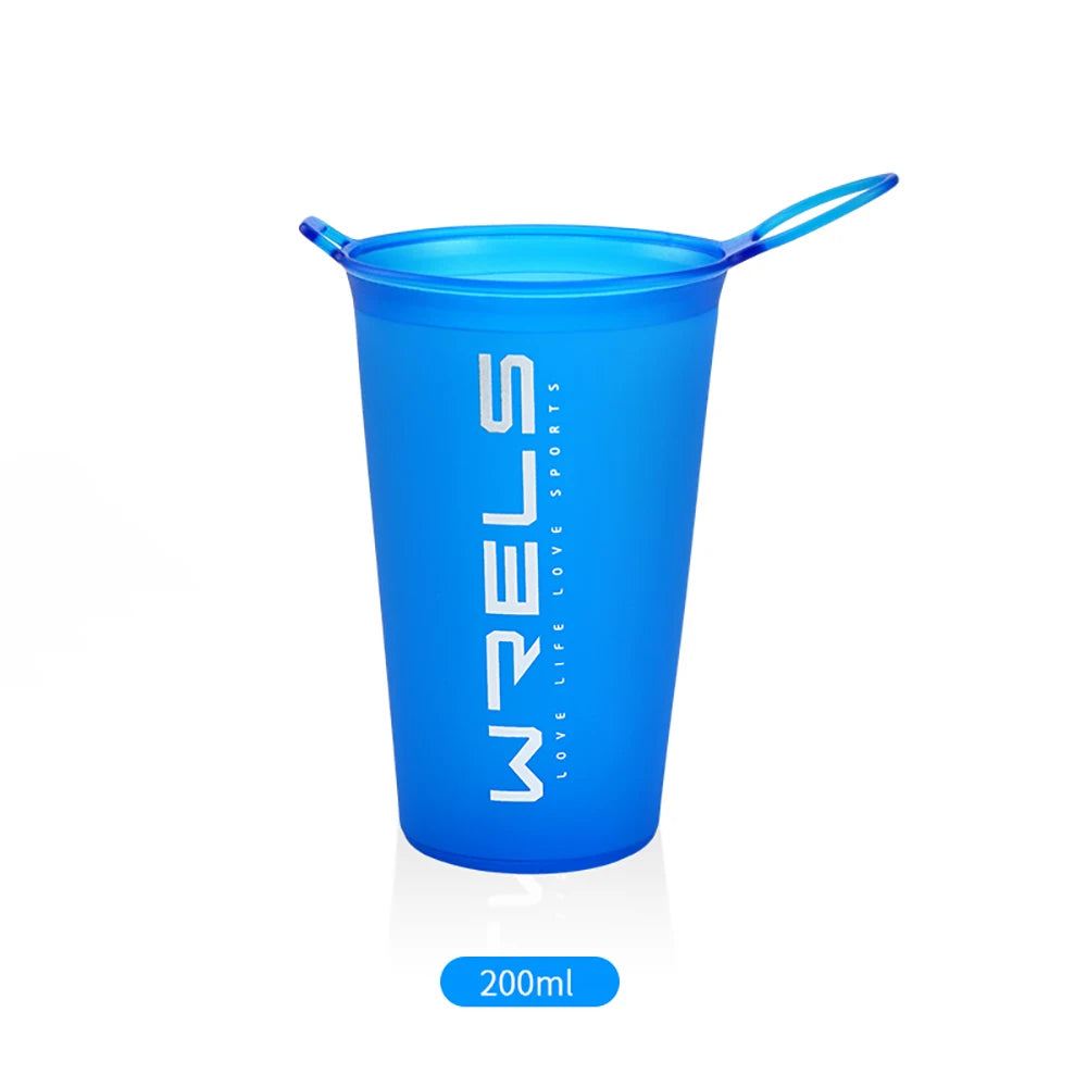 1pc 200ml Foldable Sports Water Cup Marathon Running Folding Soft Lightweight Leak Proof Easy Carry Hydration Bottle for Outdoor