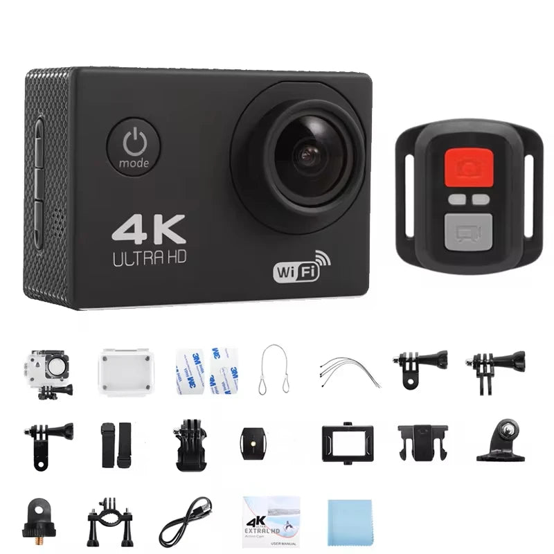4K Action Camera 1080P/30FPS WiFi 2.0" 170D Underwater Waterproof Helmet Video Recording Camera Sports Cameras Outdoor Mini Cam