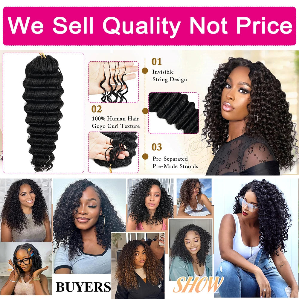 Deep Wave Crochet Hair Extensions – Multiple Colors & Pack Sizes