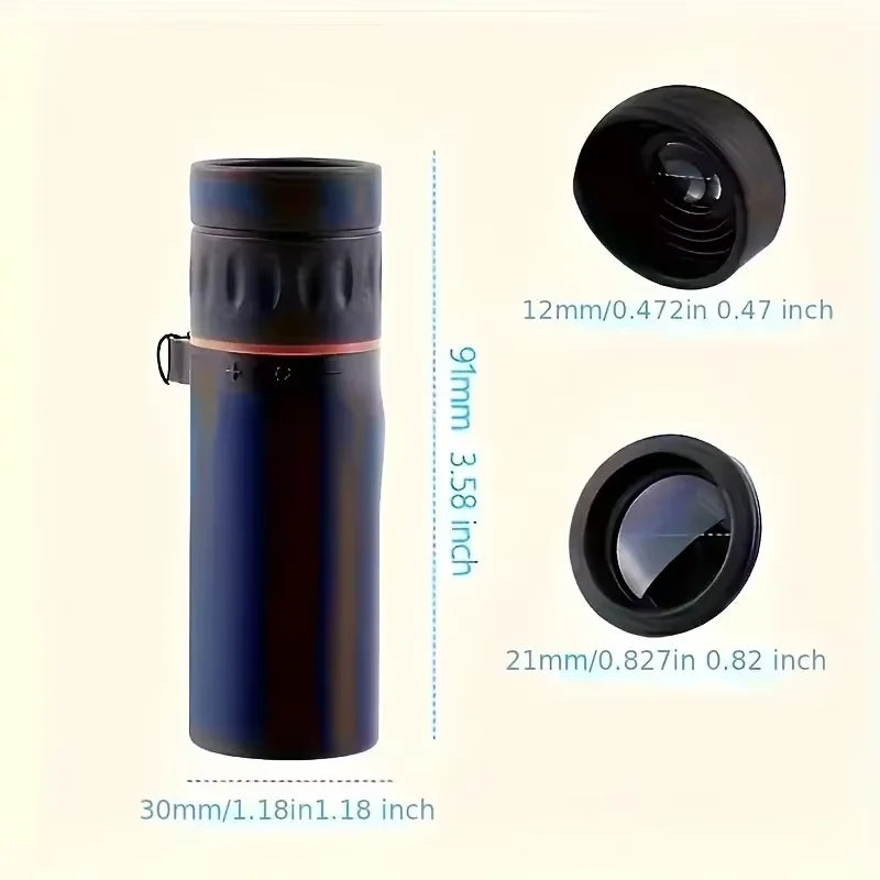2026 2000X25 HD Monocular Telescope Compact Portable for Travel Hiking Fishing Camping Stargazing Concerts & Bird Watching
