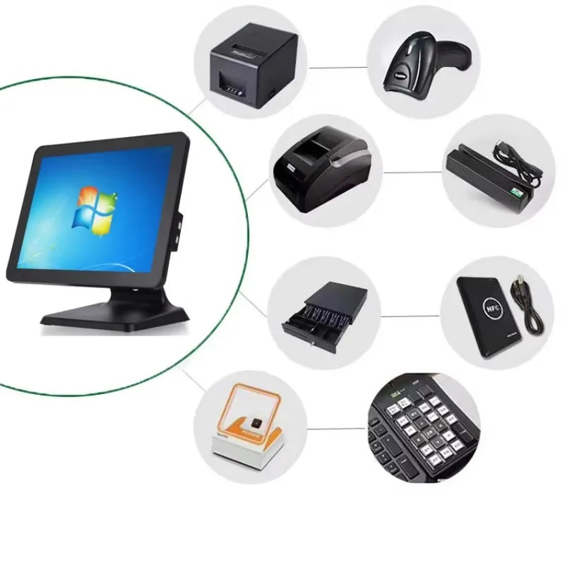 All-in-One Android Windows Cash Register Machine POS System with Cash Drawer And Printer for Restaurant Business