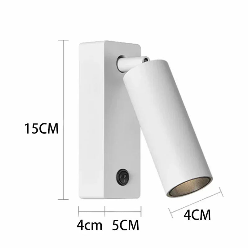 LED Wall Lamp with Switch – 3W Modern Folding Rotatable Sconce for Bedroom, Bedside, Home, and Hotel Reading Lighting