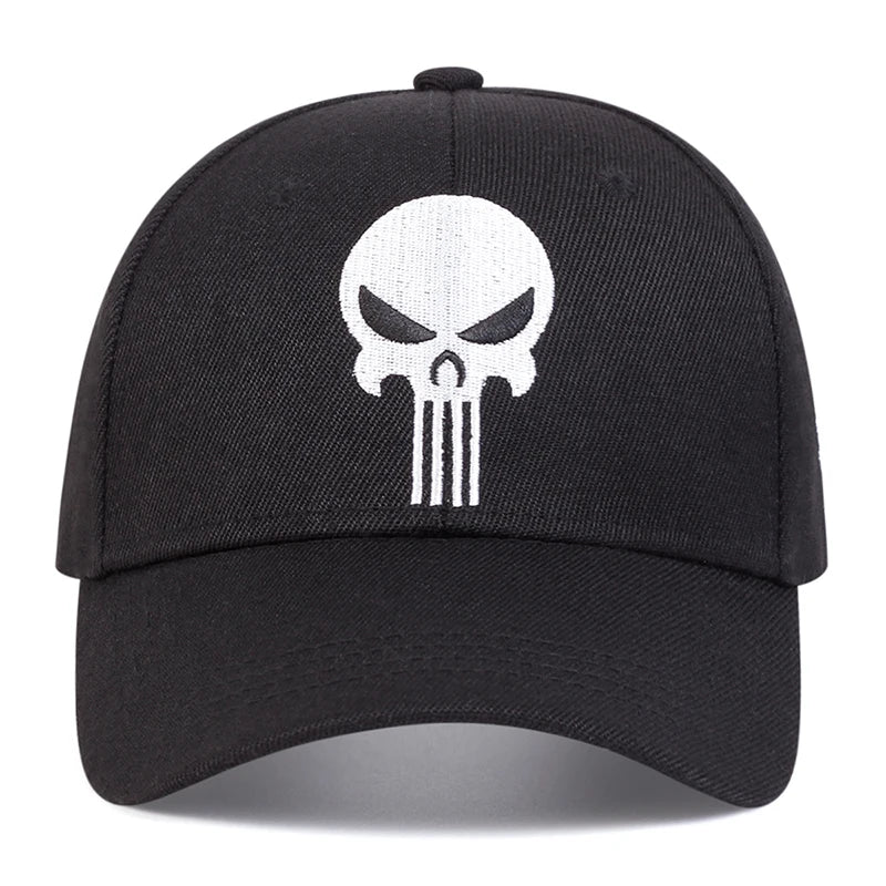 Unisex Skull Head Embroidery Baseball Caps Spring Autumn Outdoor Adjustable Casual Hats Sunscreen Hat