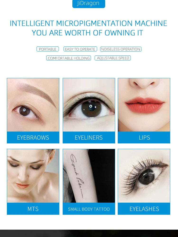 Permanent Makeup Machine for Eyebrows Miroblading Eyeliner Lip Beauty Microshading Professional PMU Machine Tattoo Pen Gun Kit