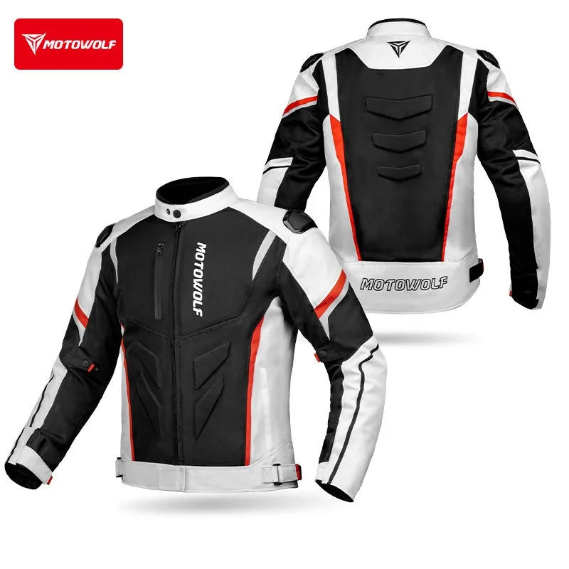 MOTOWOLF Men Motorcycle Riding Jacket Removable Waterproof Thermal Liner Windproof Anti‑Fall Motorbike Touring Racing Coat