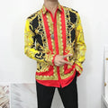 Stylish Baroque Long-sleeved Shirt Neo-retro Pattern Mens Casual Shirt Print Comfortable Breathable Camisas Mangas Largas Hombre