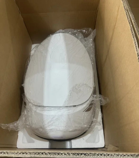 Egg Shaped Smart Toilet Fully Automatic Intelligent Bidet Integrated One-Piece Ceramic Commode Heated Seat Foot Sensor Flush