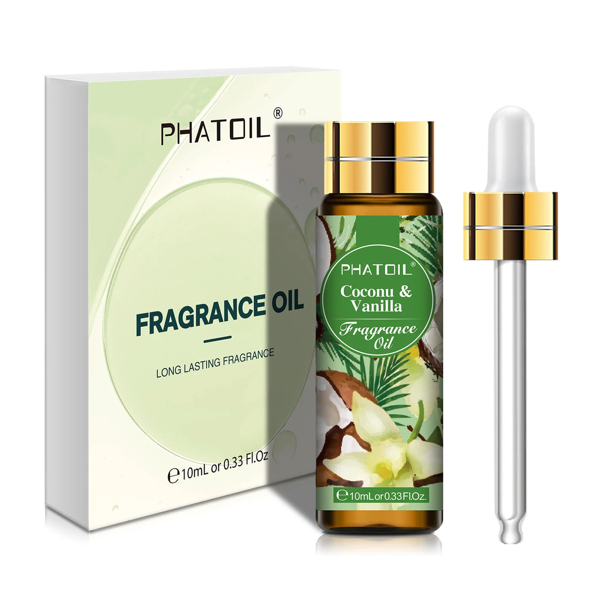 PHATOIL 10ml Fragrance Oil with Dropper White Musk Bubble Gum Sea Breeze Vanilla & Coconut  Coffee Aromatherapy Fragrance Oils