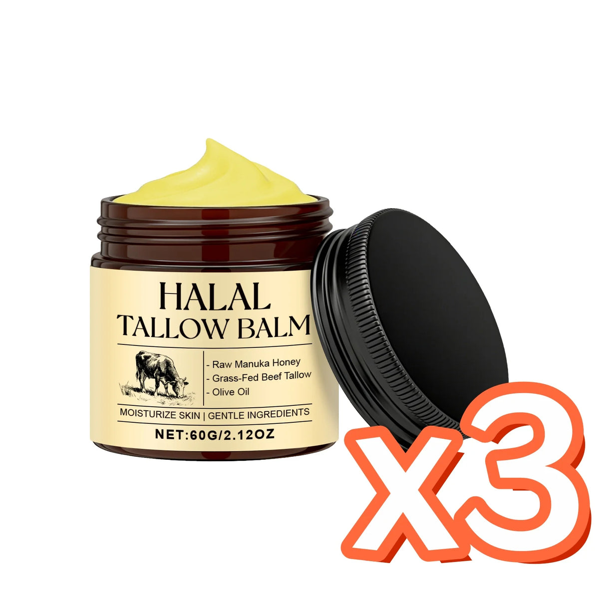 Whipped Beef Tallow Honey Balm Lock Moisture Nourish Repair Facial Skin Enhance Elasticity Soften Rough Skins Face Moisturizer