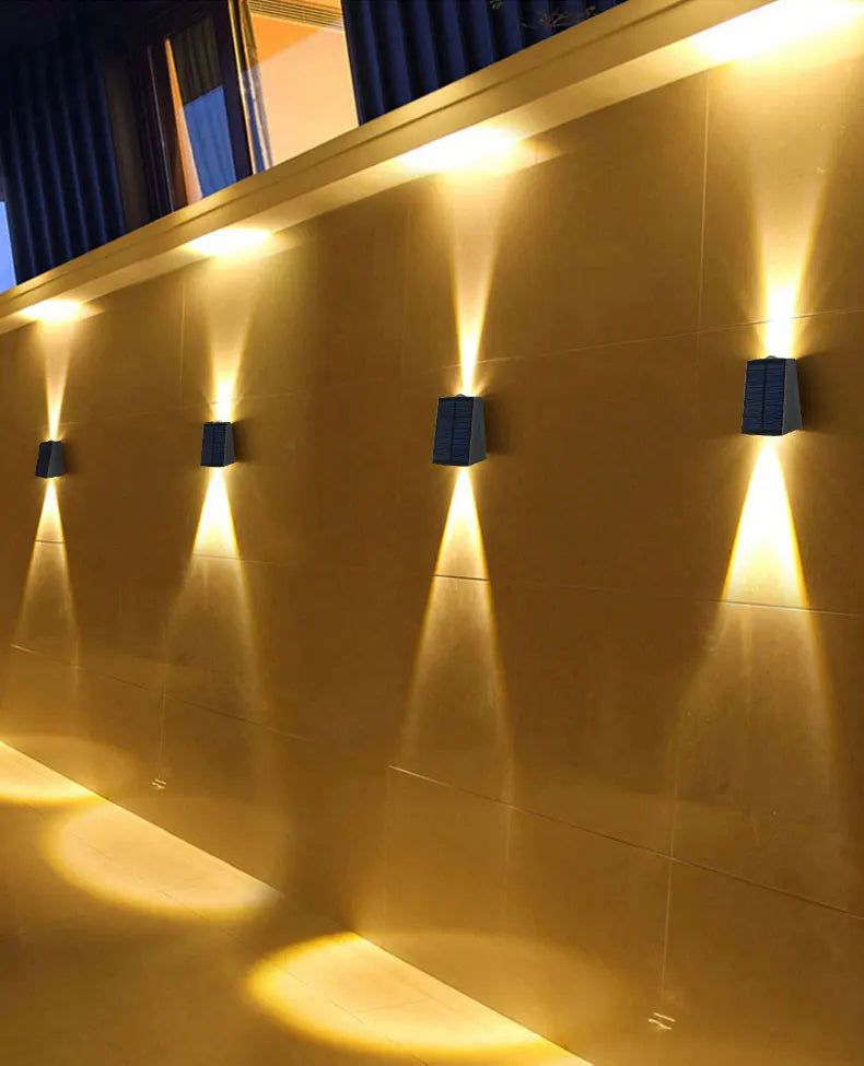 LED Outdoor Solar Wall Light Up And Down Luminous Garden Lamp Villa Courtyard Porch Street Decorative Lighting Wall Washer Light