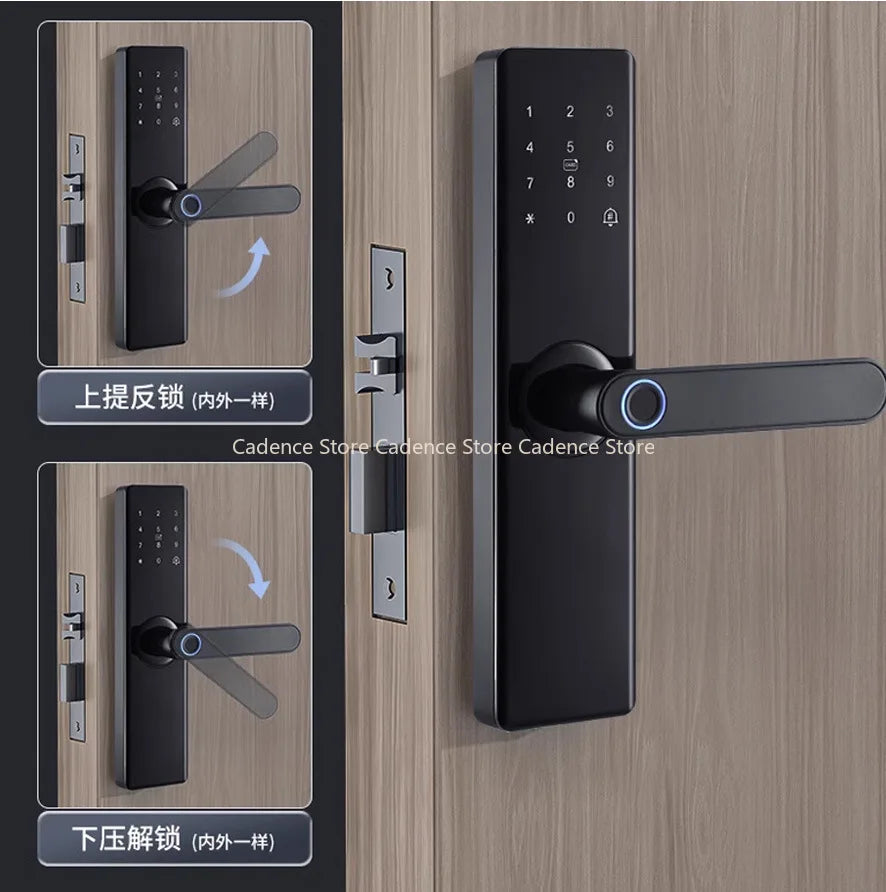 MOES Tuya ZigBee Smart Door Lock Indoor Password Fingerprint Remote Unlock Keycard Tamper Alarm Battery Powered Work With Alexa
