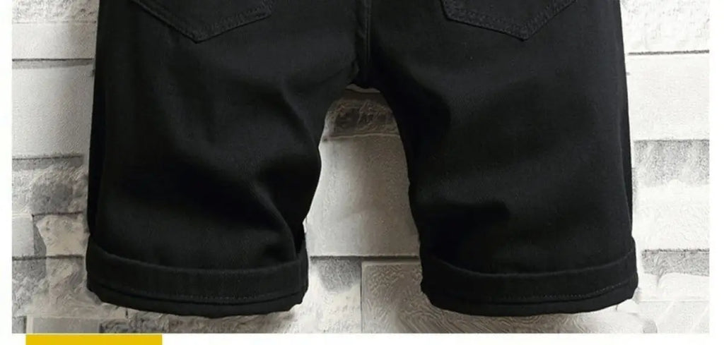 Men's Denim Shorts 2025 Summer Y2k Streetwear Ripped Casual Denim Knee Length Solid Jeans Shorts White New Classic Jeans Shorts