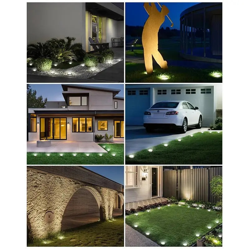 Mini Solar Ground Lights Garden Yard Lawn Walkway, Cool White Outdoor Waterproof-AA26