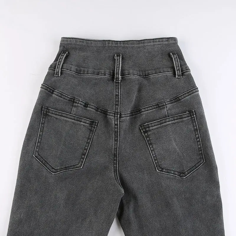 Denim Jeans Pants for Women Korean Trend High Waist Long Flare Leggings Skinny Fashion Women's Bell Bottom Jeans Split Vintage