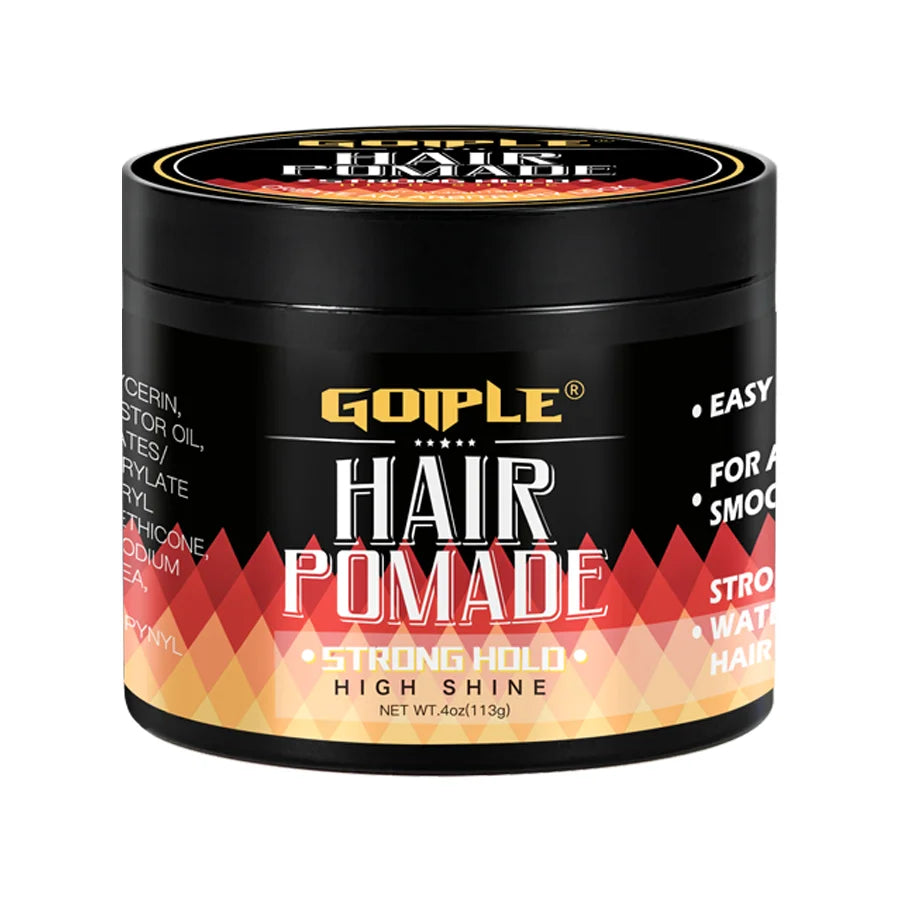 GOIPLE 180ml Wave Shampoo Deep Clean or 113g 360 Style High Shine Hair Pomade Strong Hold Layered Control Wavy Wax Cream for Men