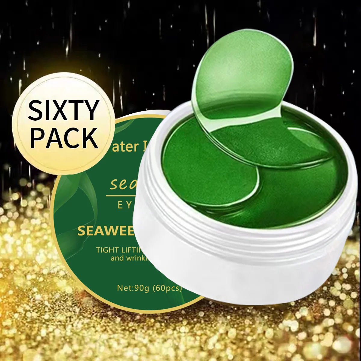 60Pcs Seaweed Hyaluronic Acid Dark Circle Remover Eye Mask Collagen Eye Patch Face Care Products