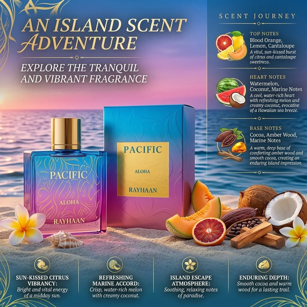 Jungle Vibe Tropical Vibe Pacific Aura Fresh Wave Men's Perfume Eau de Parfum Long Lasting Fragrance For Him Daily Wear