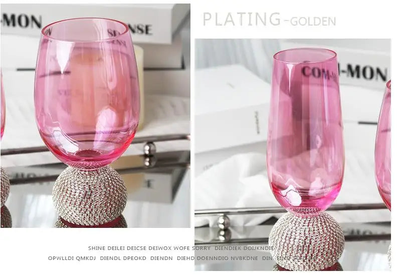 Fairy wine glasses pink diamond whisky glasses decorated with goblets red wine glasses wine glasses