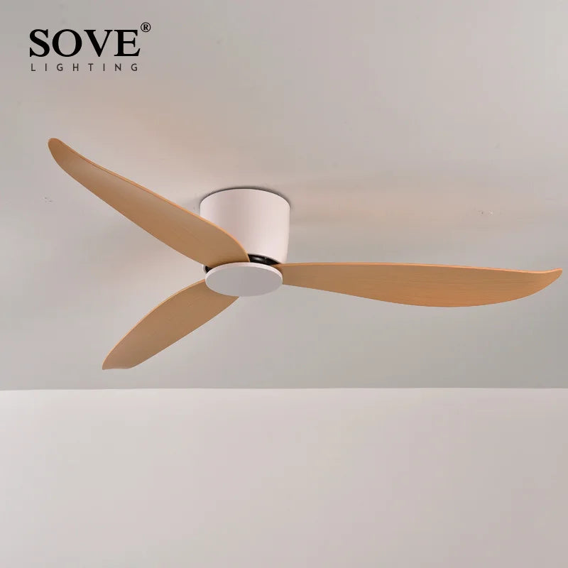 SOVE Ceiling Fan White Low Floor Ultra Thin 17cm DC Ceiling Fan With Remote Control Simple Ceiling Fans Without Light 220V