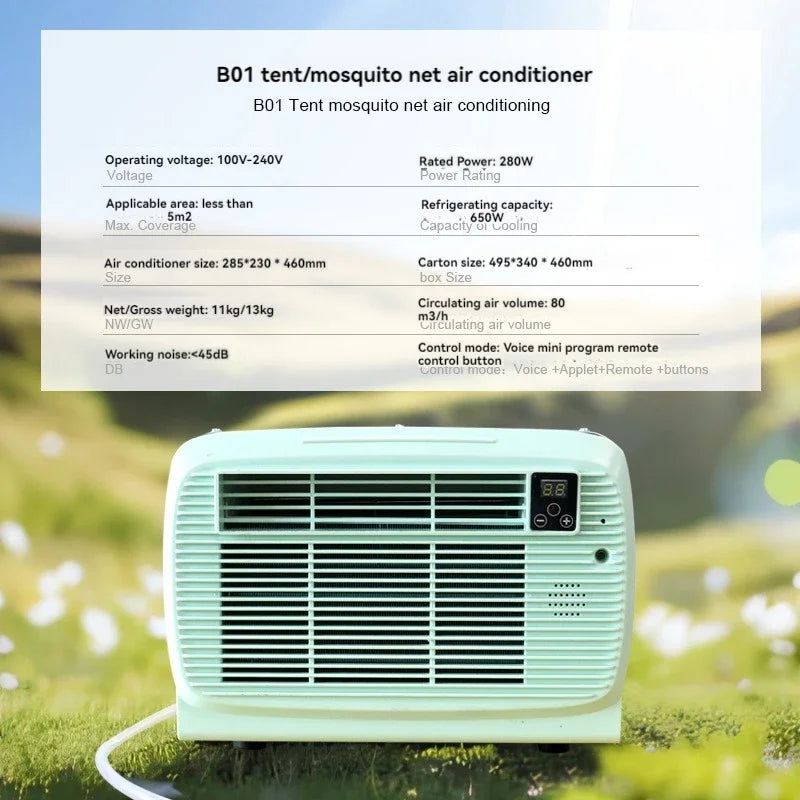 220v 650W Portable Air Conditioner Hot Selling Upgrade Refrigeration Outdoor Camping Tent Small Air Conditioner
