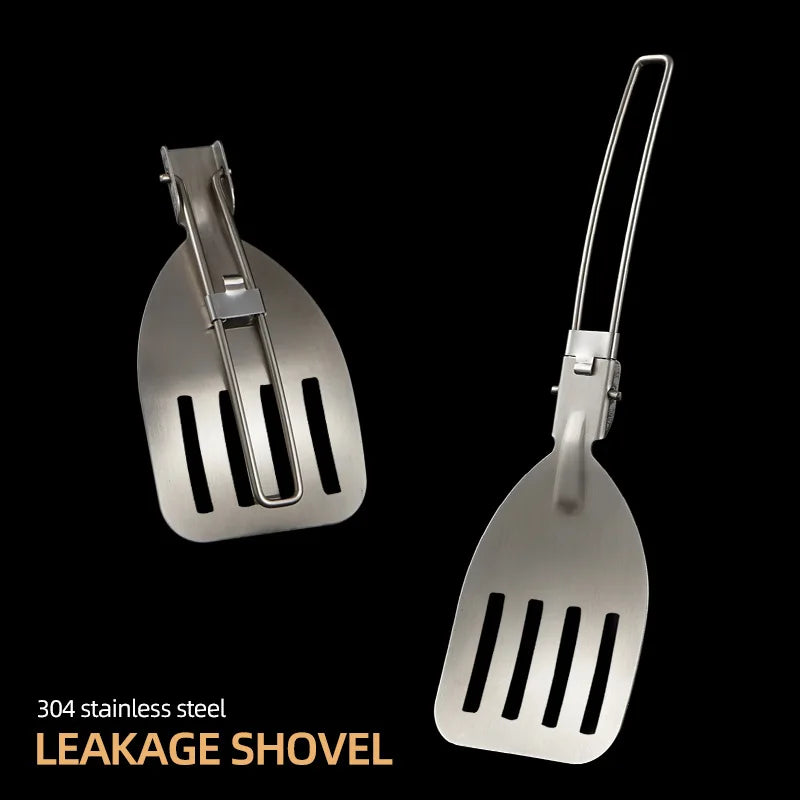 Folding Spatula Food  Fold Spoon Frying Shovel Stainless Steel Outdoor Camping Gear Cooking Accessories Picnic Equipment
