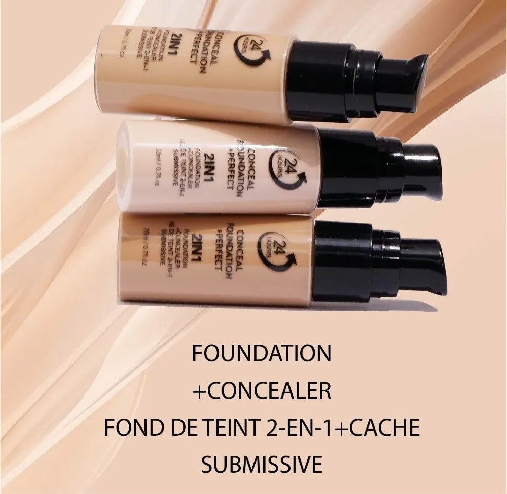 New Waterproof Liquid Foundation Matte Oil-Control Face Foundation Cream Natural Sweat Proof Foundation Concealer Cream