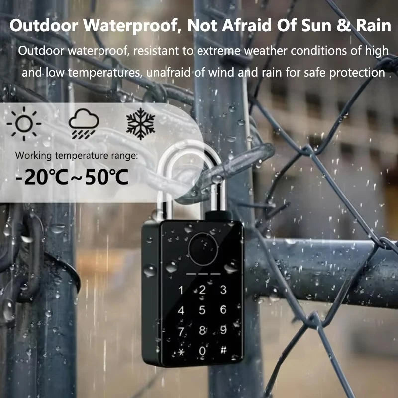 Tuya Smart Door Lock Fingerprint Padlock Password APP Card Key Unlock 7mm 10mm Smart Padlock Waterproof Electronic Lock