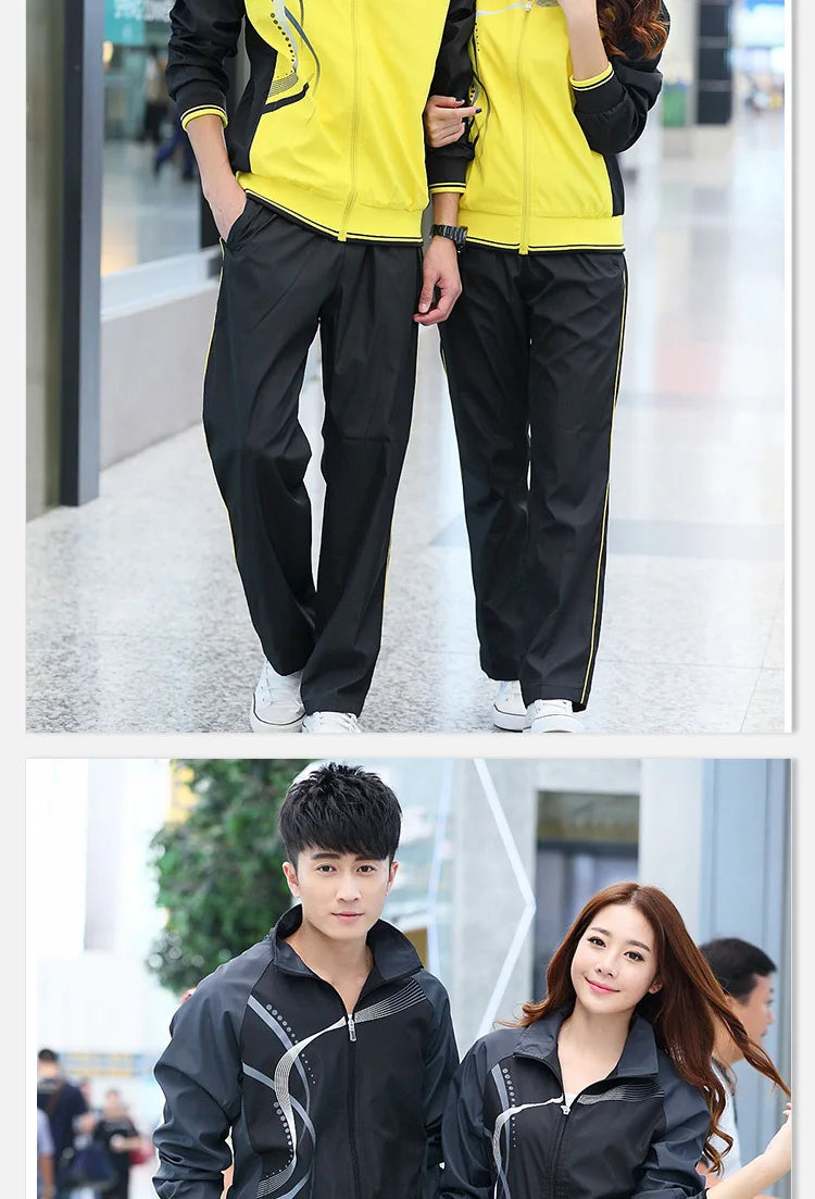 Spring and Autumn Couple's Sports Suit Men's and Women's Running Suit Two-piece Training Suit Fast Shipping
