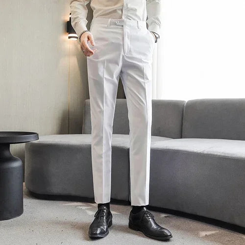 Royal Blue Men Suit Pants, Business Office Trousers, White Black Red Pantalones Hombre Wedding Party Dress Pant, Asian Size