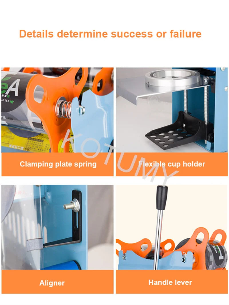 95MM Commercial Cup Sealing Machine Manual Pressure Sealing Machine Beverage Cup Sealer Milk Tea Seal Machine Boba Tea Machine