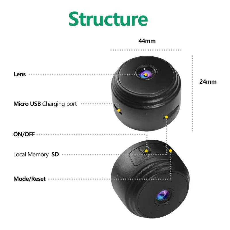 Monitoring Camera Mobile 1080P HD WiFi Surveillance Cameras Sensor Camcorder Web Video Smart Home Safety Wireless Security Camer