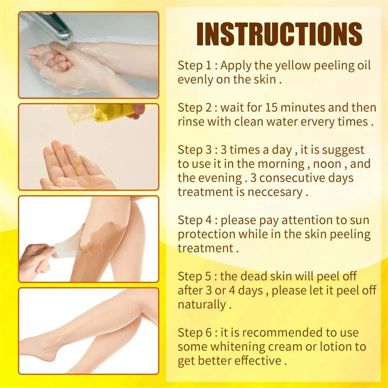 Yellow Peeling Oil Body Cleansing Exfoliation For Tender Glowing Skin Finger Joint Whitening Moisturizing Care Beauty Products