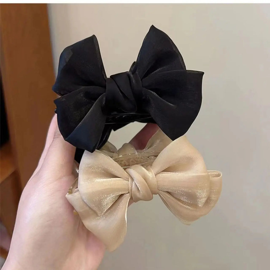 Korean Elegant Bow Hair Clip Claw Clamp Bun Updo Hair Clips Girls Barrettes Headwear Girls Women Hair Accessories