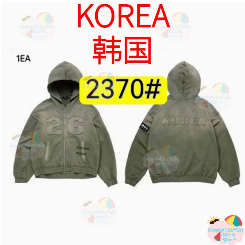 2026 Concert ARIRANG Style Europe Limited Zip-Up Hoodie GREEN WIND JACKET hooded cardigan zipper jacket ARMY unisex