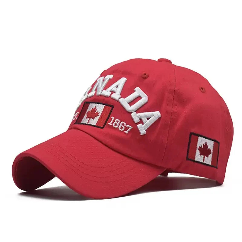 Canada Dad Unisex Cotton Baseball Cap Maple Leaf Flag Cap Embroidered Unisex Cap Outdoor Sun Hats for Adult