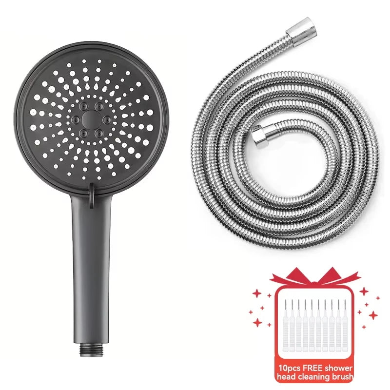 12.5cm Big Panel Shower Head,High Pressure Rainfall Shower Set Water Saving Shower,5 Modes Adjustable Shower Head Bathroom Tools