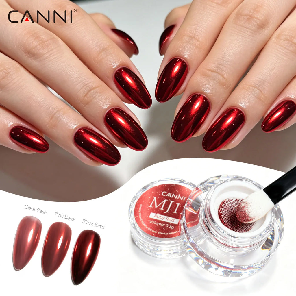 CANNI Top Coat for Chrome Powder 9ml Easy Apply with Stronger Mirror Effect Mirror Metallic Pigment for Gel Nail Art Salon