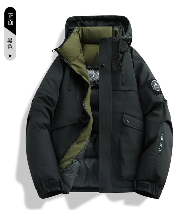 Winter Parkas Men's New Graphene Self Heating Down Cotton Jacket Autumn Men's Mountaineering Jacket Outdoors Waterproof Coat